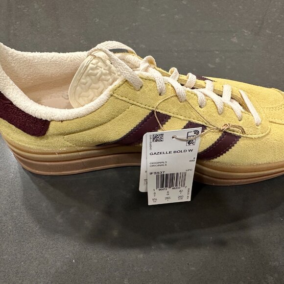 Adidas, Gazelle, Size 10, Color- Almost Yellow and Maroon, Leather/Suede - Picture 3 of 15